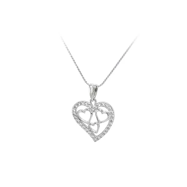Pendant Heart with Zircons