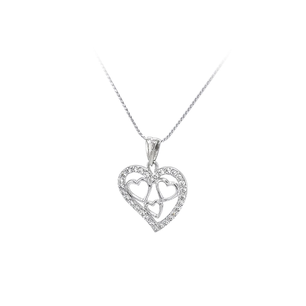 Pendant Heart with Zircons