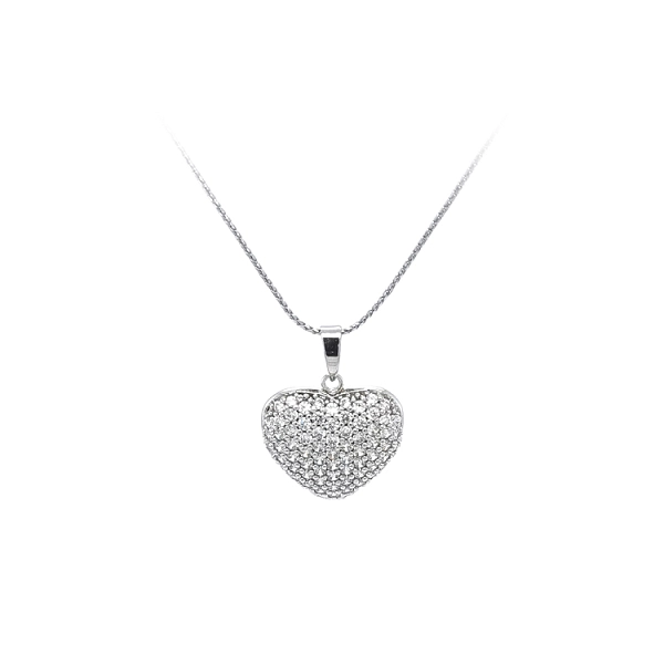 Pendant Heart with Zircons