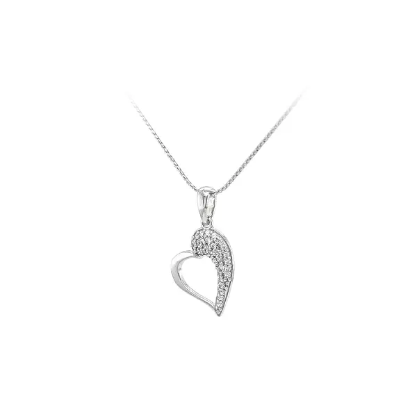 Pendant Heart with White Gold Zircons
