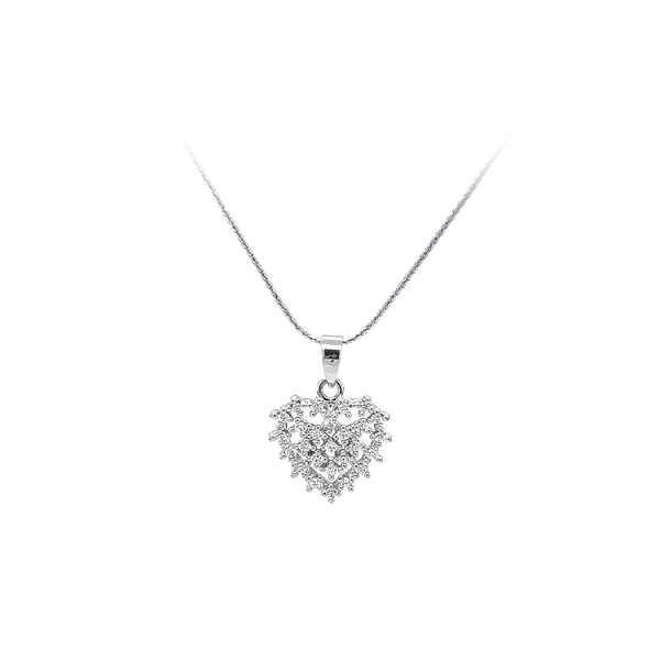 Pendant Heart with White Gold Zircons
