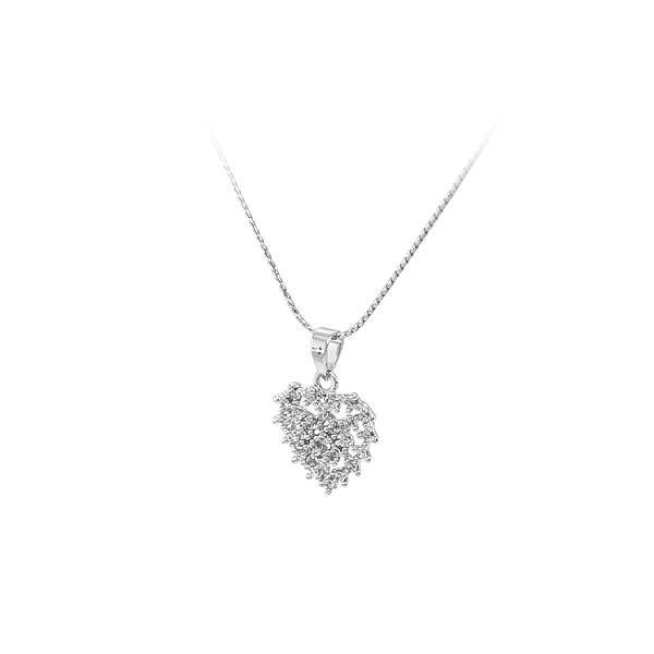 Pendant Heart with White Gold Zircons