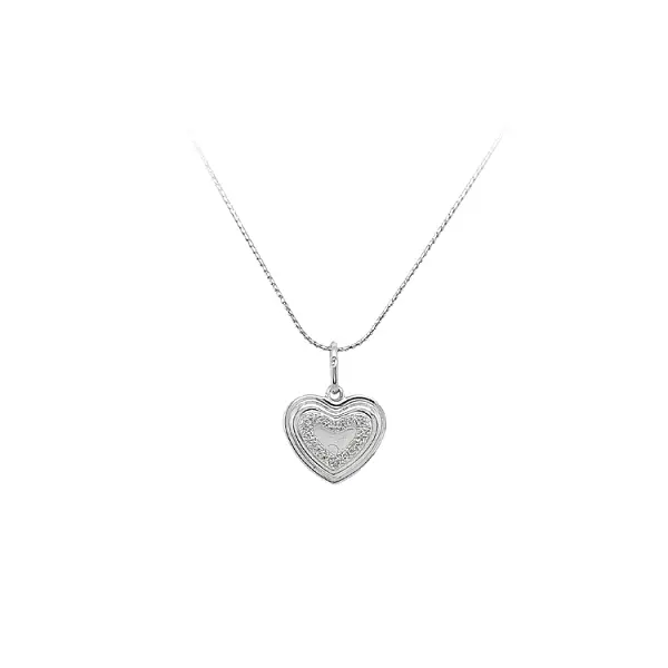 Pendant Heart of White Gold