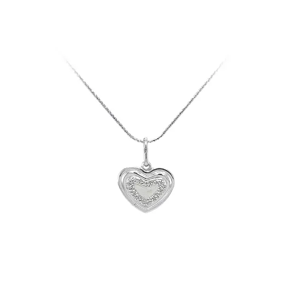 Pendant Heart of White Gold