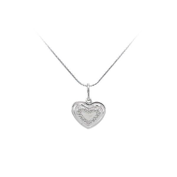 Pendant Heart of White Gold