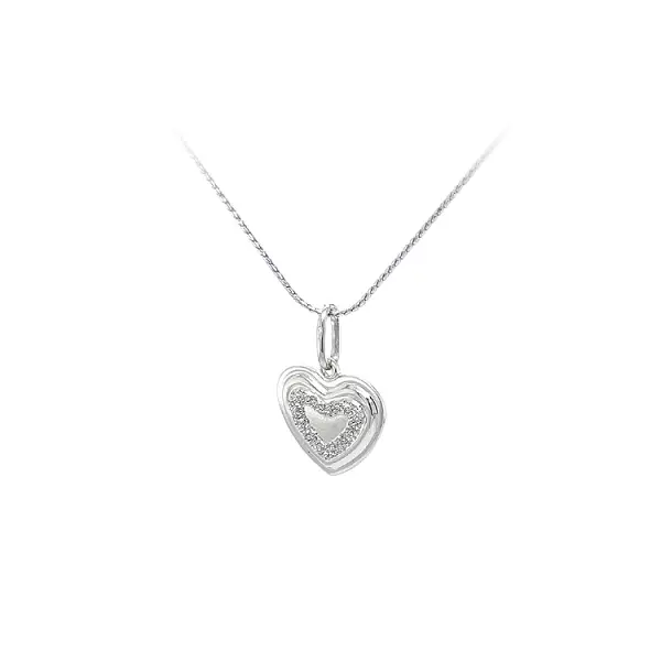 Pendant Heart of White Gold
