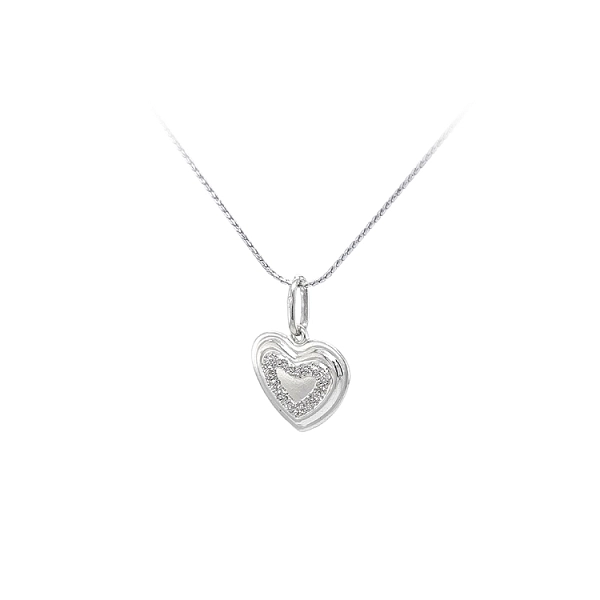 Pendant Heart of White Gold