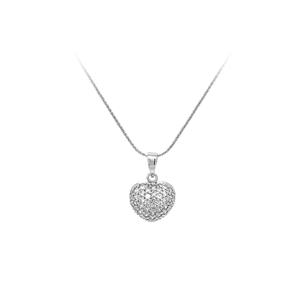 Pendant Heart with White Gold Zircons
