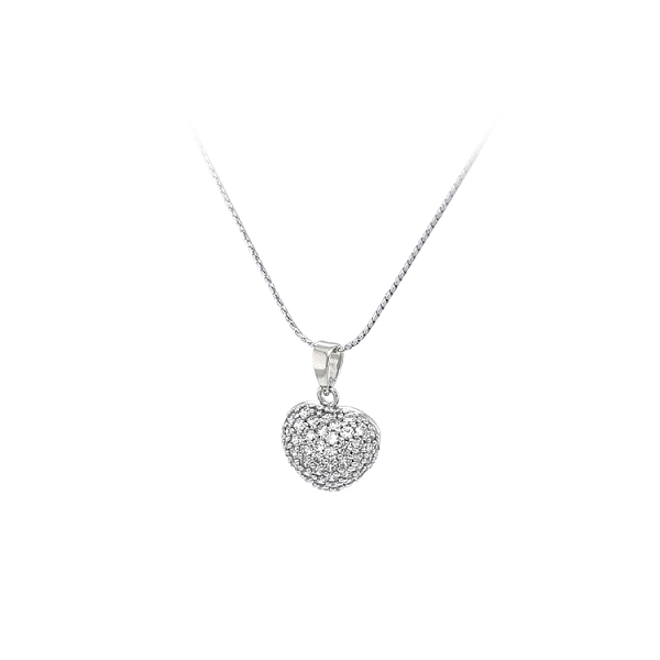 Pendant Heart with White Gold Zircons