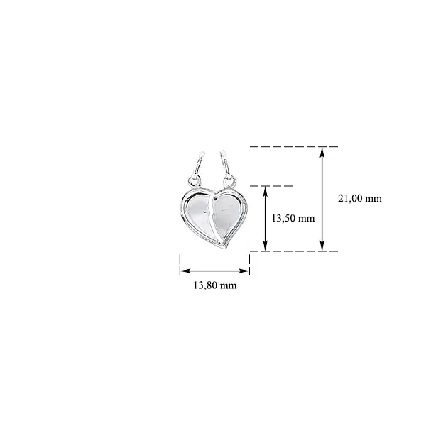 Pendant Heart for Two for Engraving