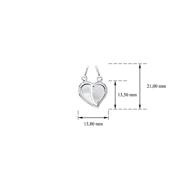 Pendant Heart for Two for Engraving
