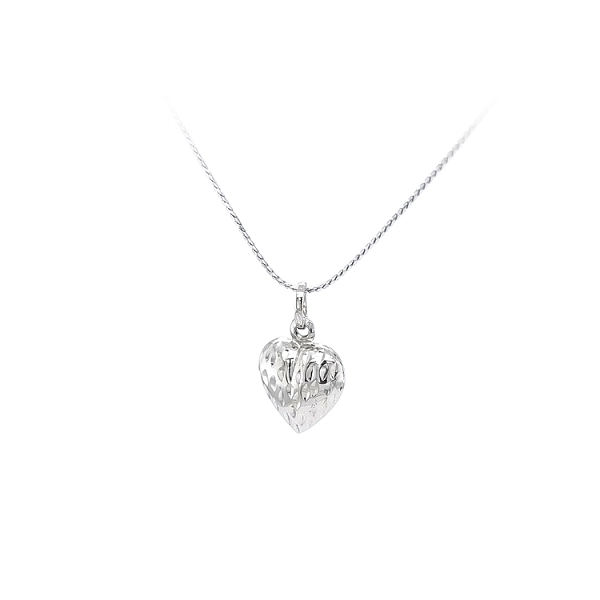 Pendant Heart of White Gold