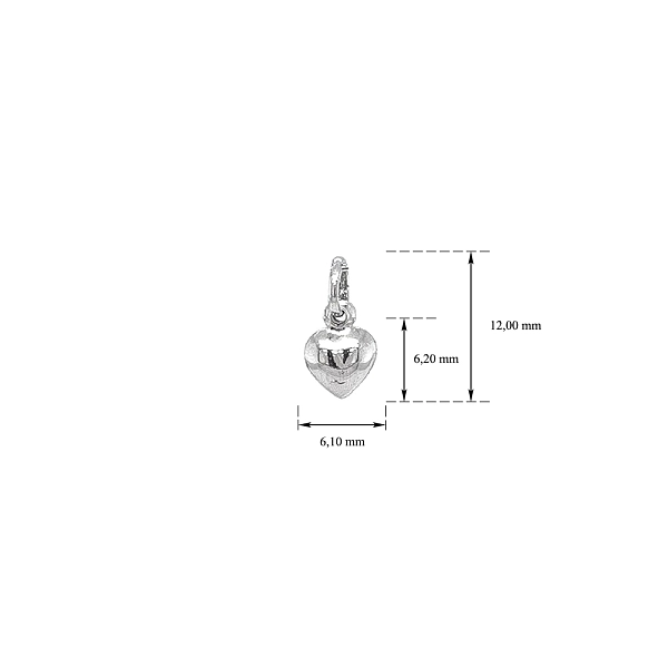Pendant Heart of White Gold