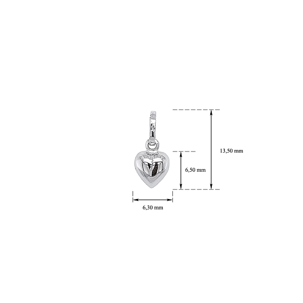 Pendant Heart of White Gold