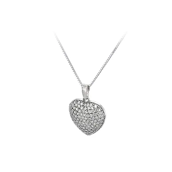 Pendant Heart with White Gold Zircons