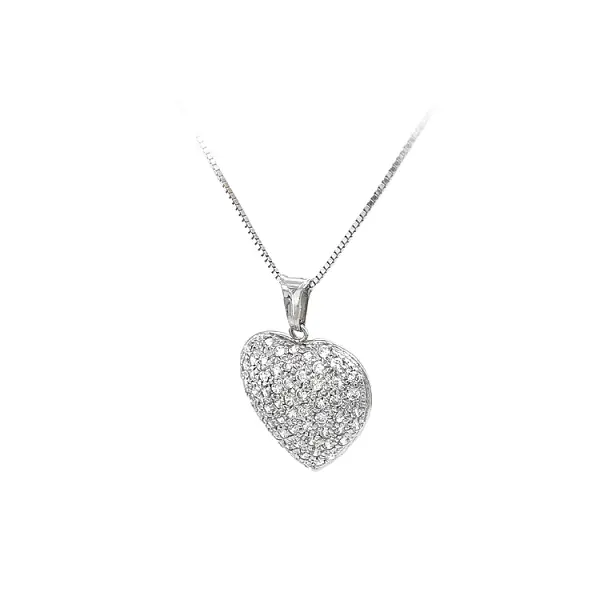 Pendant Heart with White Gold Zircons