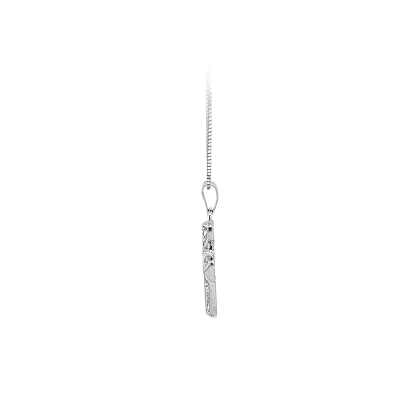 Pendant Cross with White Gold Zircons