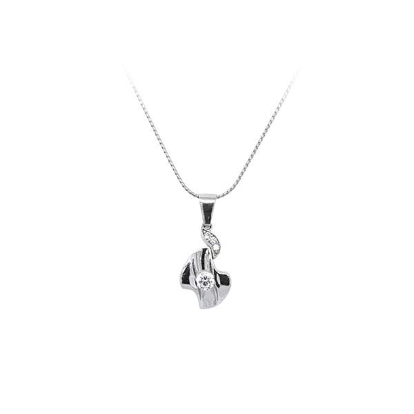 Pendant with White Gold Zircons