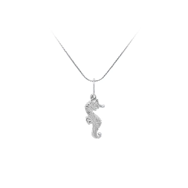 Pendant Sea Horse from White Gold