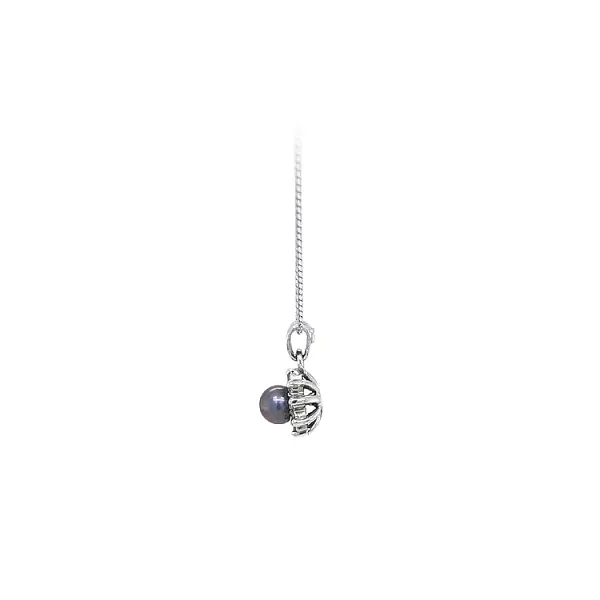 Pendant with Pearl and Zircones White Gold