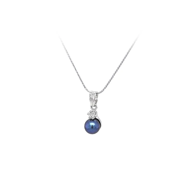 Pendant with Pearl and Zircon White Gold