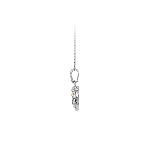 Pendant with Zircones made of Combined Gold