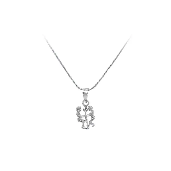 Pendant Sign of the Gemini made of White Gold
