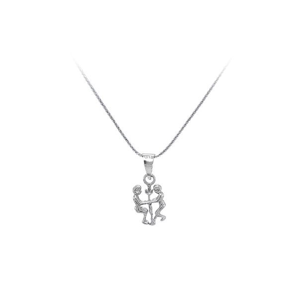 Pendant Sign of the Gemini made of White Gold