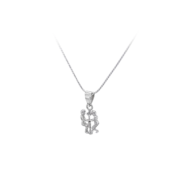 Pendant Sign of the Gemini made of White Gold