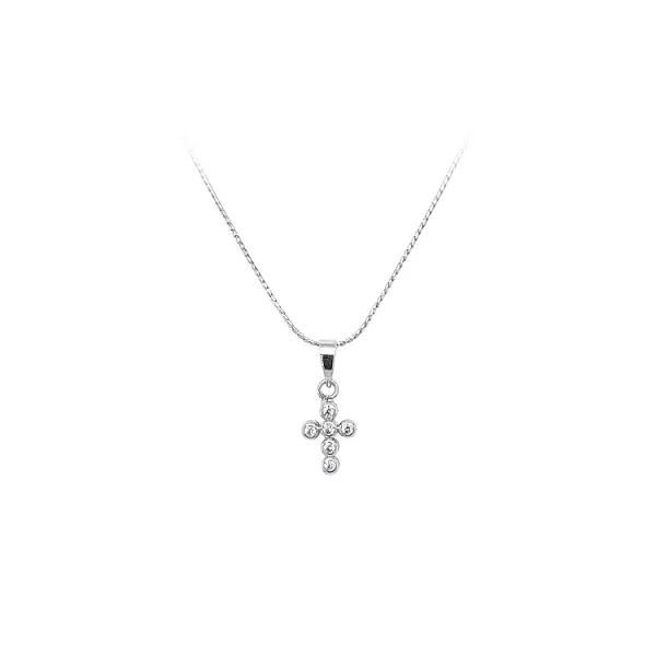 Cross with White Gold Zircons