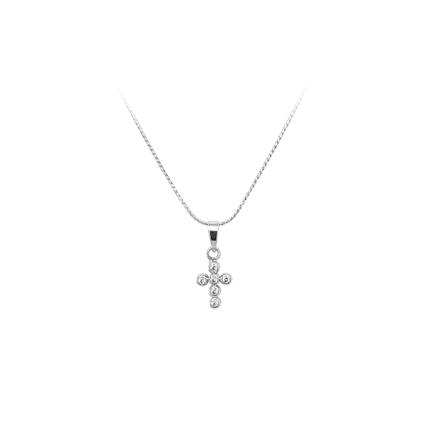 Cross with White Gold Zircons
