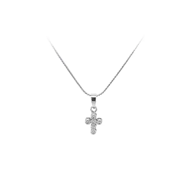 Cross with White Gold Zircons