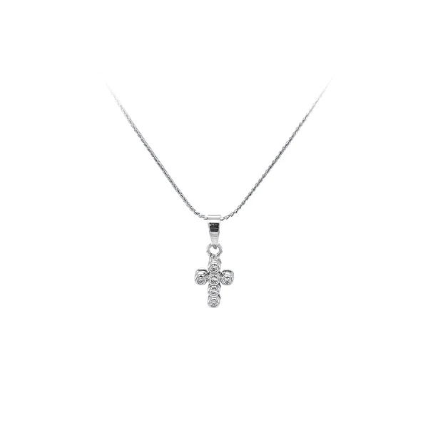Cross with White Gold Zircons