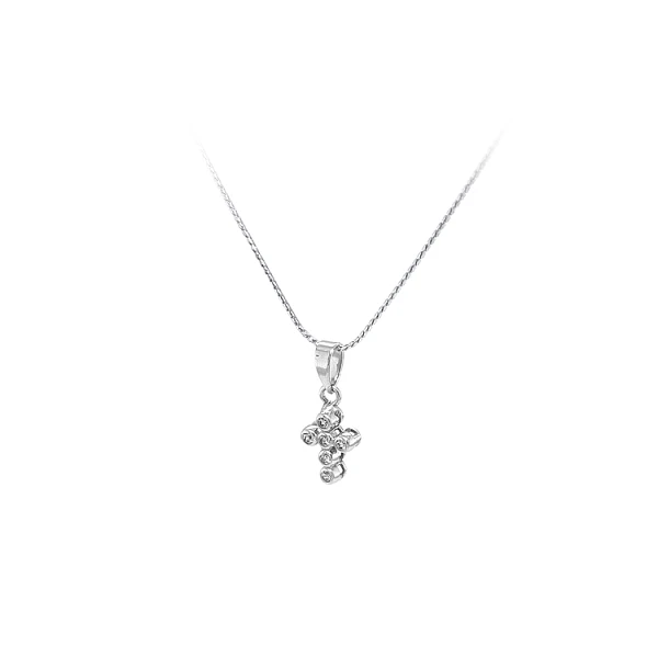 Cross with White Gold Zircons