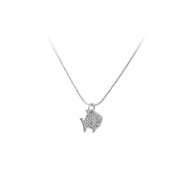 Pendant Fish with White Gold Zircons