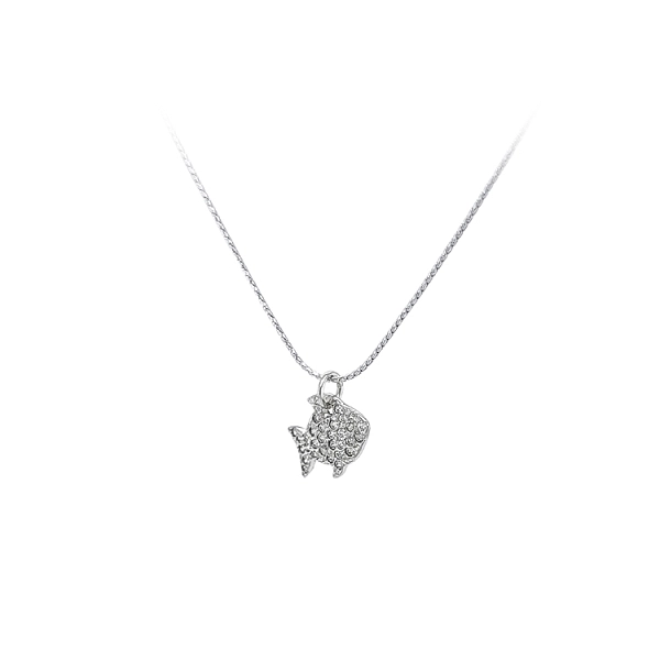 Pendant Fish with White Gold Zircons