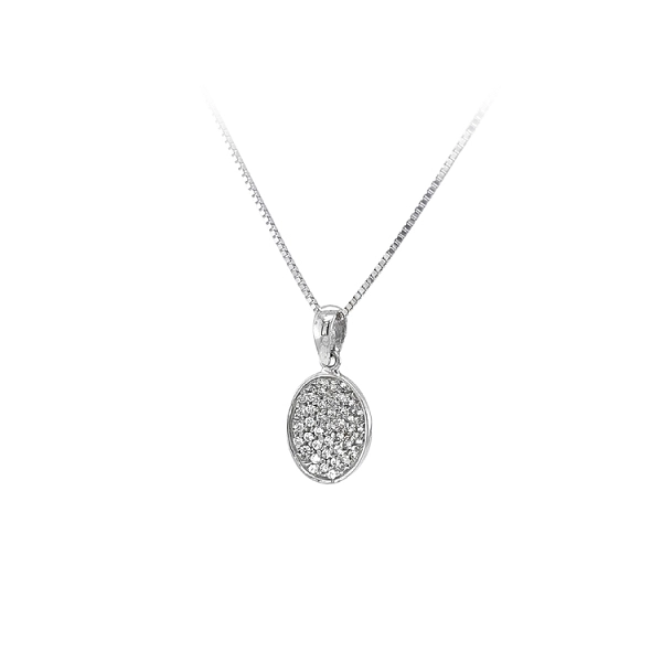 White Gold Zircon Pendant