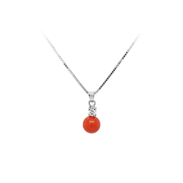 Pendant with White Gold Coral