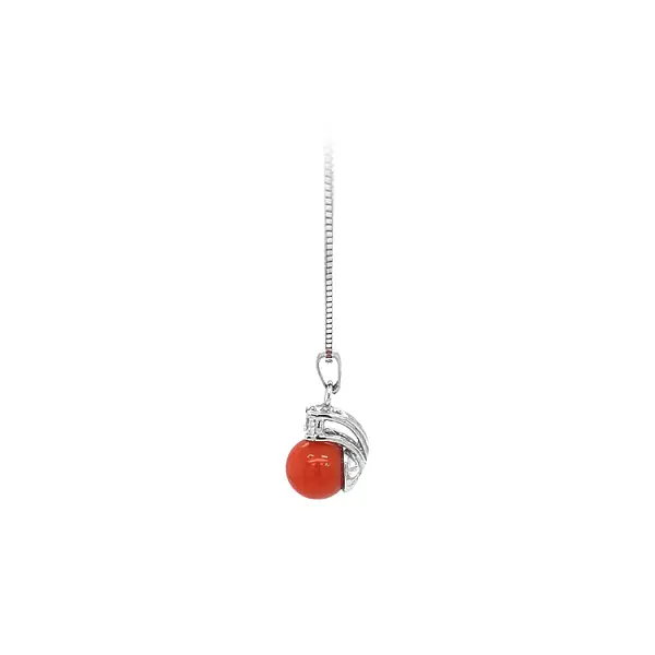 Pendant with White Gold Coral