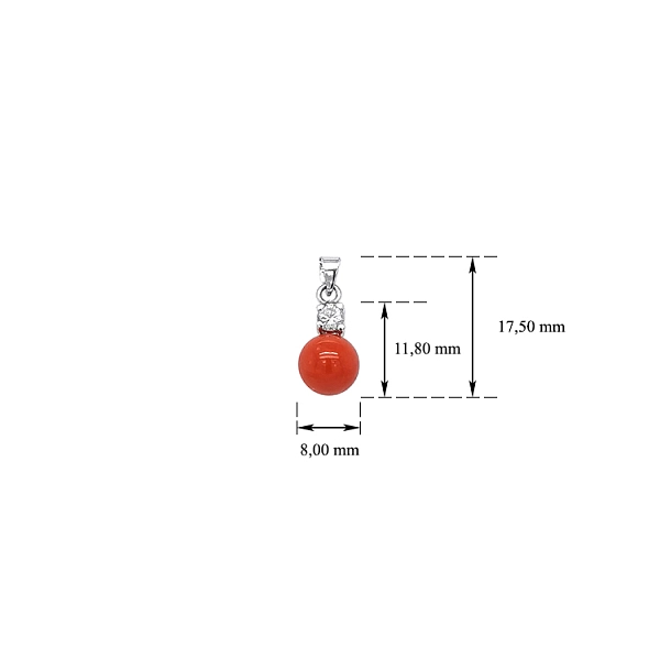 Pendant with White Gold Coral
