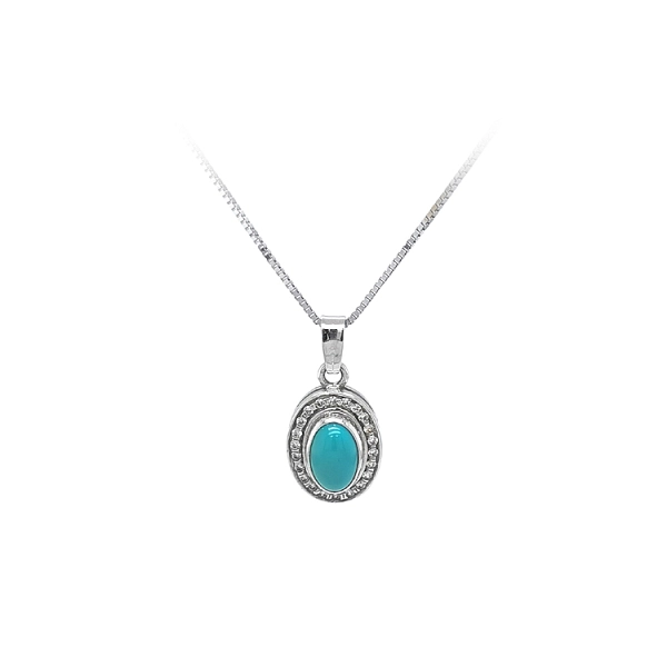 Pendant with Turquoise from White Gold
