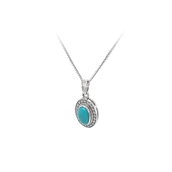 Pendant with Turquoise from White Gold