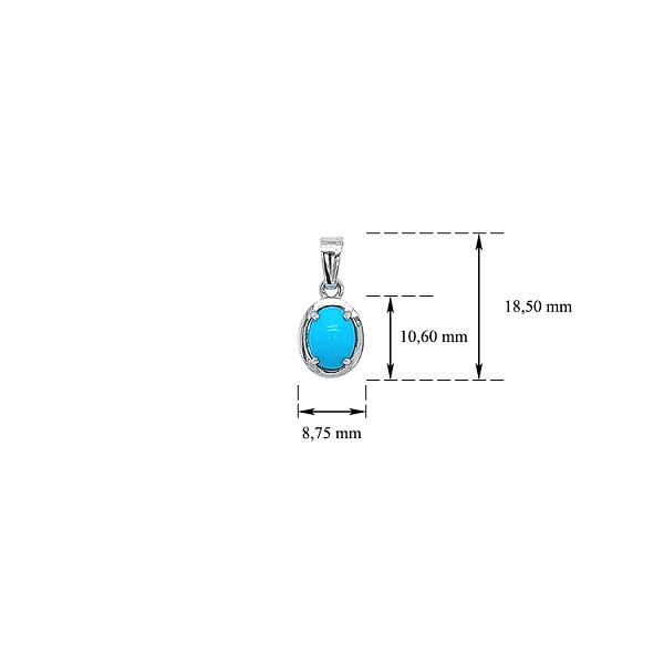 Pendant with Turquoise from White Gold