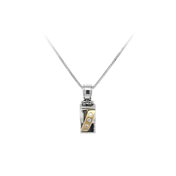Pendant with Zircones made of Combined Gold