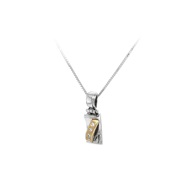 Pendant with Zircones made of Combined Gold