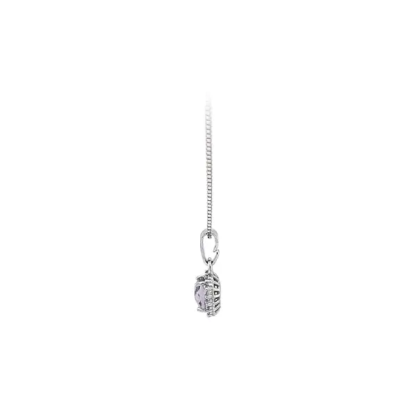 Pendant with Purple Stone made of White Gold