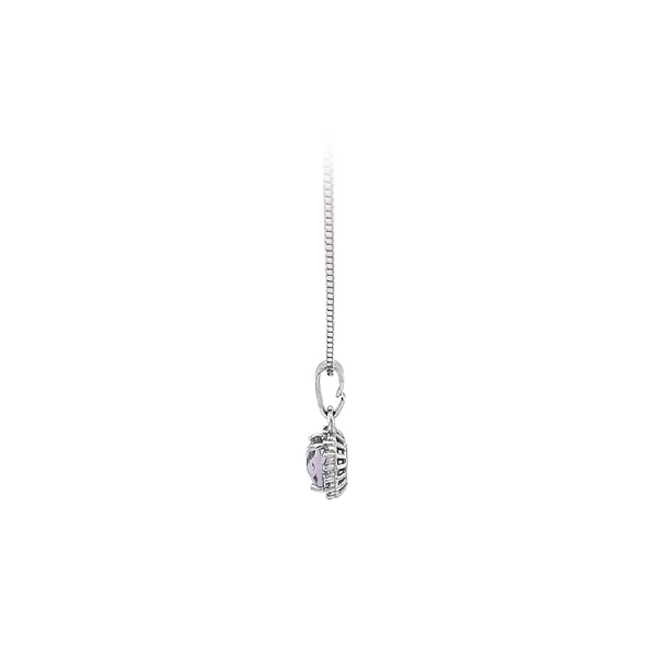 Pendant with Purple Stone made of White Gold