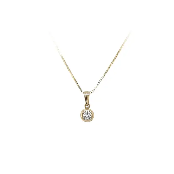 Gold Pendant Solitaire with Zircon