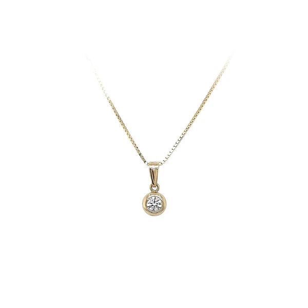 Gold Pendant Solitaire with Zircon
