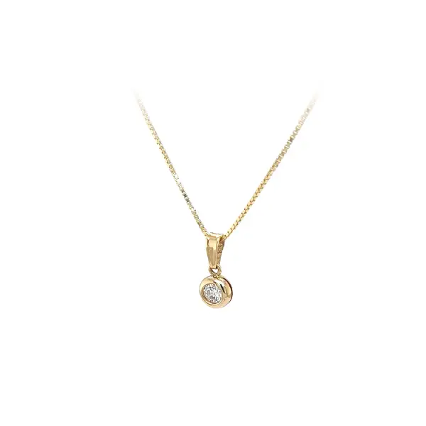 Gold Pendant Solitaire with Zircon